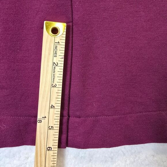 Lands End Knee Length Stretchy Board Skirt Sz 6 Burgundy Wine‎ Red Front Pockets - Picture 8 of 9